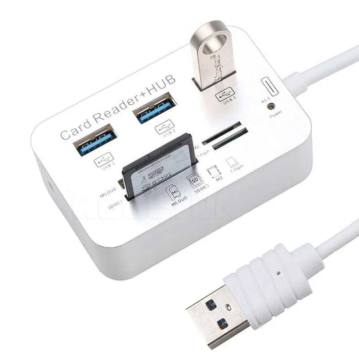 מפצל USB עם קורא כרטיסים